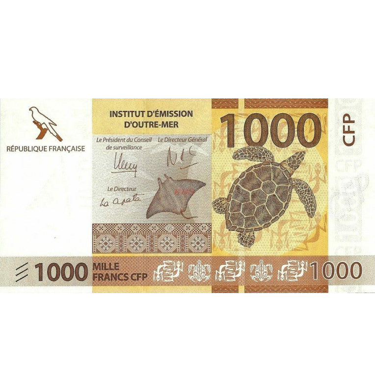 Territorios Franceses del Pacífico 1.000 Francos 2014 Pick 6