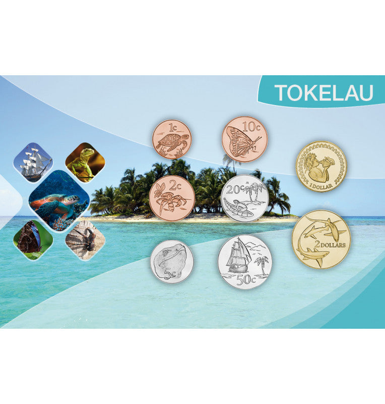Tokelau 1, 2, 5, 10, 20, 50 Cents, 1, 2 Dollars Year 2017 KM new