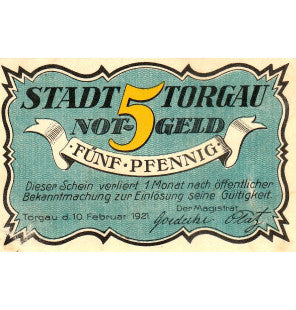 Torgan Set 4 Notgelds 1921
