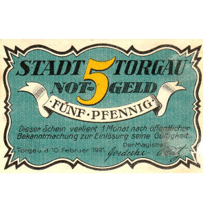 Torgau Set 4 Notgelds 1921