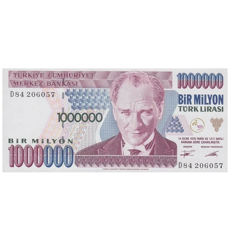 Turkey 1 Million Lira 1995 ND Pick 209c