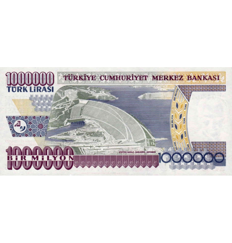 Turkey 1 Million Lira 2002 ND Pick 213