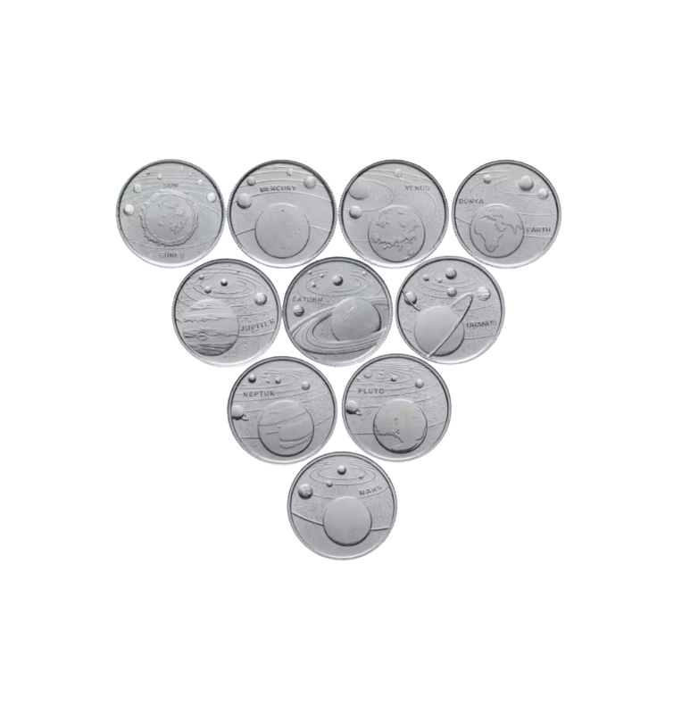 Turkey set of 10 coins (Solar System of planets) 2022 KM New