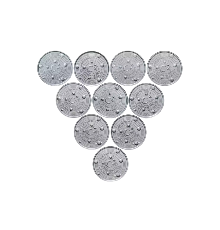Turkey set of 10 coins (Solar System of planets) 2022 KM New