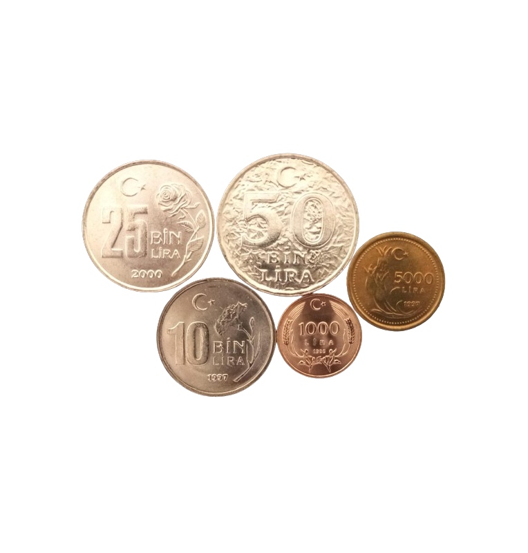 Türkiye Set of 5 coins 1994-2000
