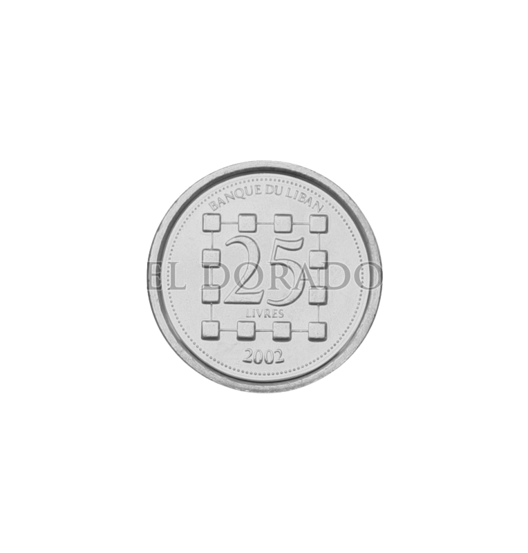 Turro of coins Lebanon 25 Livres 2002 KM 40 (50 Pieces)