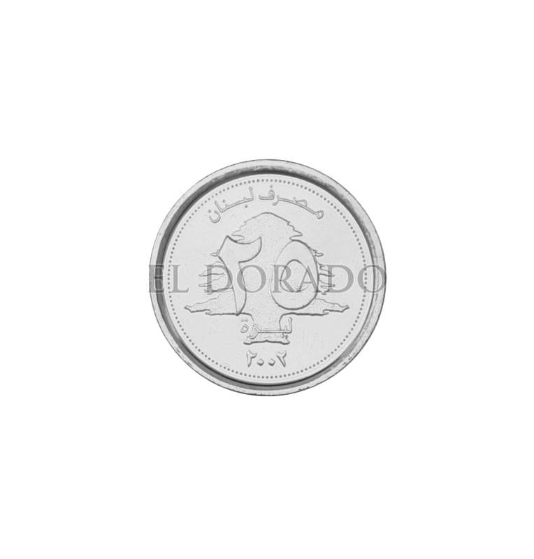 Turro de monedas Líbano 25 Livres 2002 KM 40 (50 Piezas)