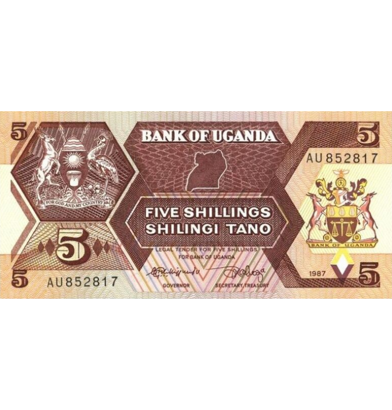 Uganda 5 Shillings 1987 Pick 27