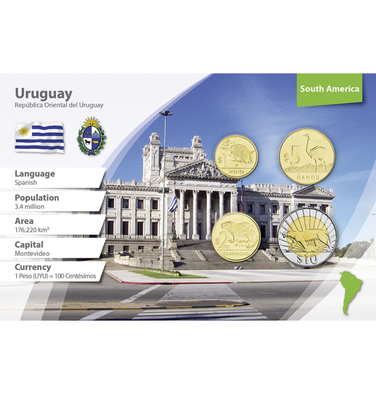 Uruguay 1, 2, 5, 10 Uruguayan Pesos 2011 KM 135, 136, 137, 134