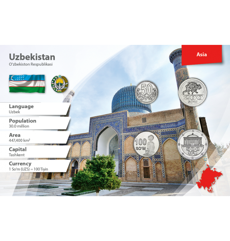 Uzbekistan 50, 100, 200, 500 So'm 2018 KM New