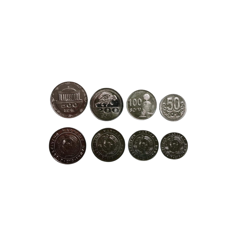 Uzbekistan set of 4 coins 50, 100, 200, 500 Som 2018
