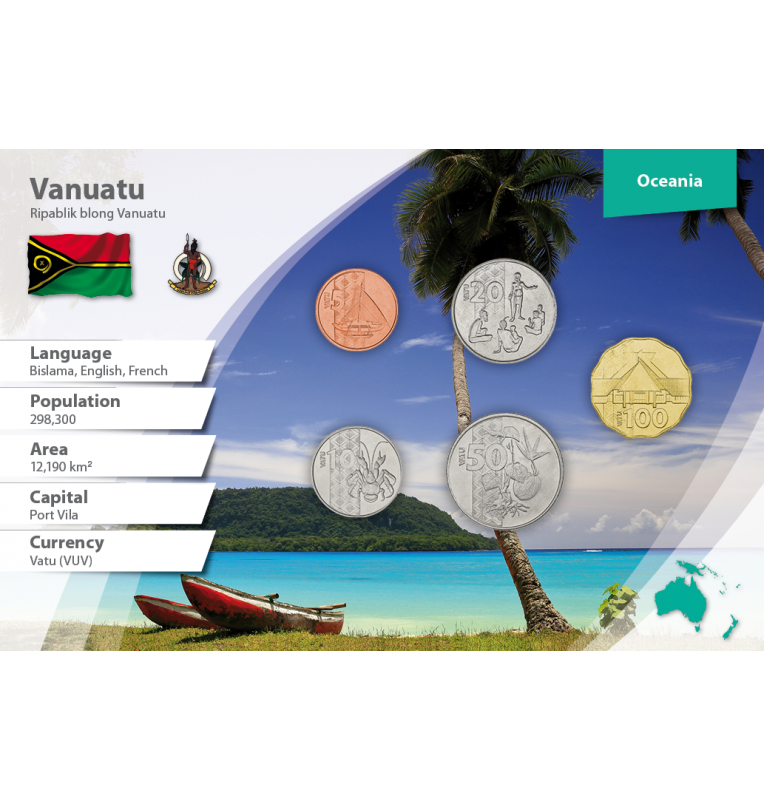 Vanuatu 5, 10, 20, 50, 100 Vatu 2015 KM New