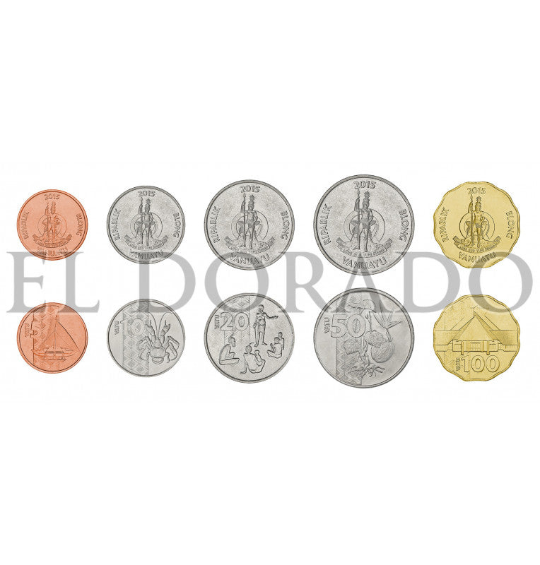 Vanuatu 5, 10, 20, 50, 100 Vatu 2015 KM Nuevo