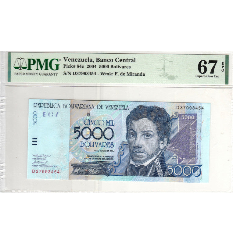 Venezuela 5000 Bolivars 2004 Pick 84c (Certified)