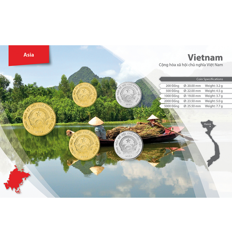 Vietnam 200, 500, 1.000, 2.000, 5.000 Dong 2003 KM 71, 74, 72, 75, 73
