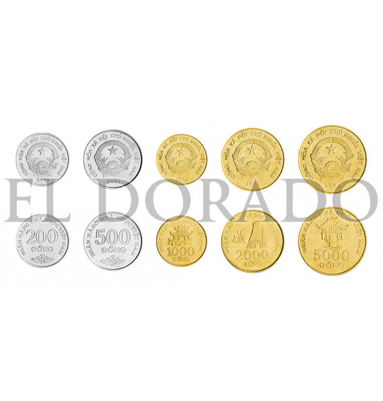 Vietnam 200, 500, 1.000, 2.000, 5.000 Dong 2003 KM 71, 74, 72, 75, 73