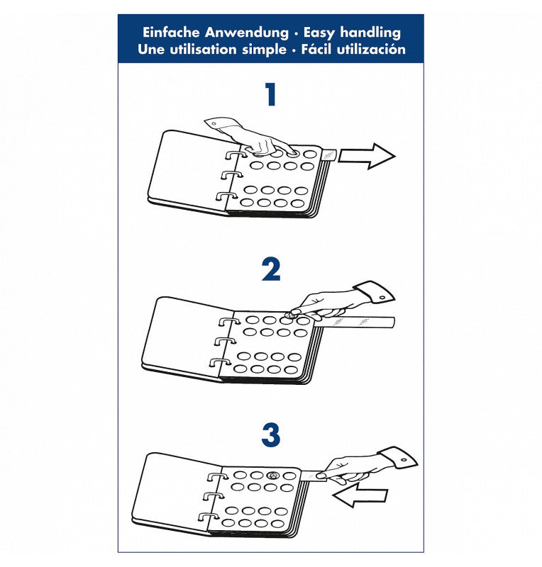 Euro classic cover view, engravings on the spine and on the cover with a box, blue