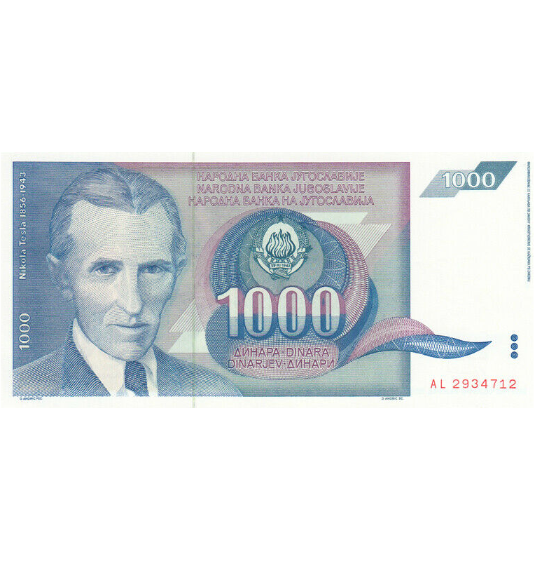 Yugoslavia 1.000 Dinara 1991 Pick 110