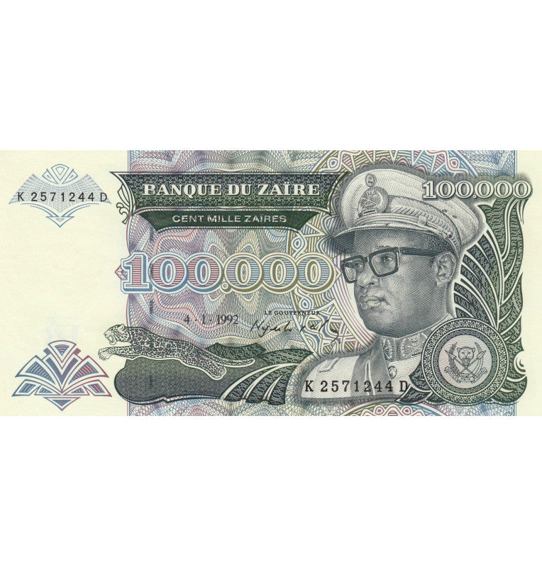 Zaire 100,000 Zaires 1992 Pick 41a