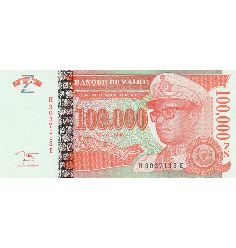 Zaire 100.000 Zaires 1996 Pick 77