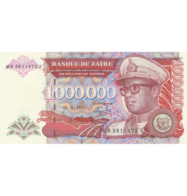 Zaire 1,000,000 Zaires 1993 Pick 45b