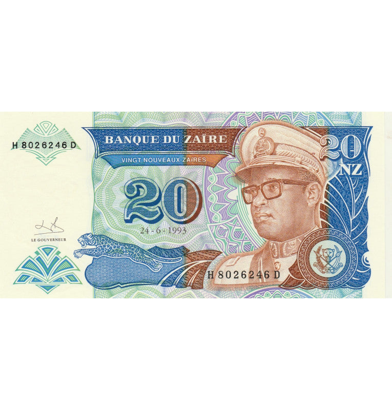 Zaire 20 Zaires 1993 Pick 56