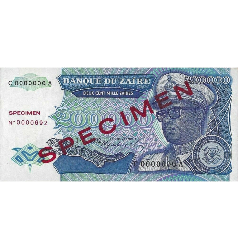 Zaire 200,000 Zaires 1992 Pick 42s NO UNC