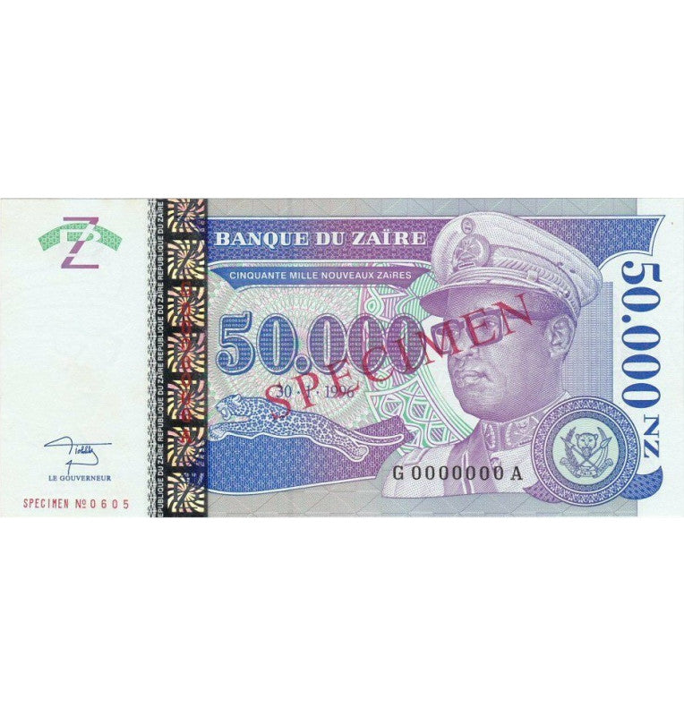 Zaire 50,000 Zaires 1996 Pick 745 NO UNC