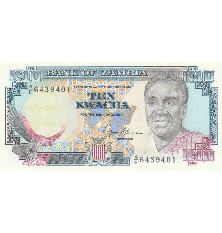Zambia 10 Kwacha 1991 ND Pick 31b