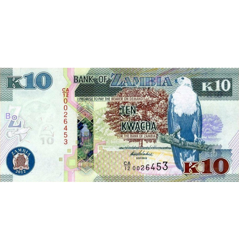 Zambia 10 Kwacha 2012 Pick 51a