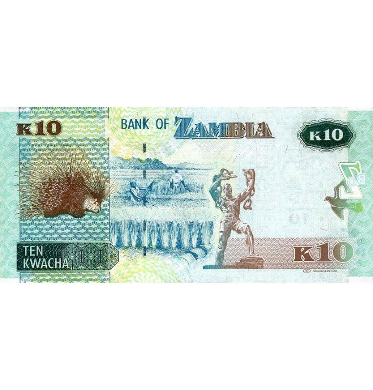 Zambia 10 Kwacha 2012 Pick 51a