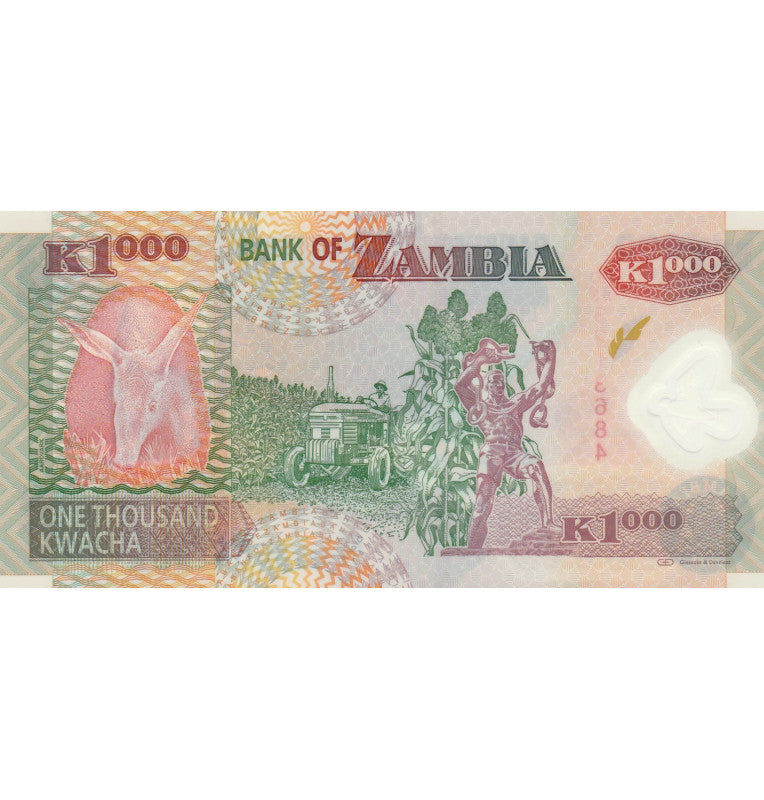 Zambia 1.000 Kwacha 2011 Pick 44h Polímero