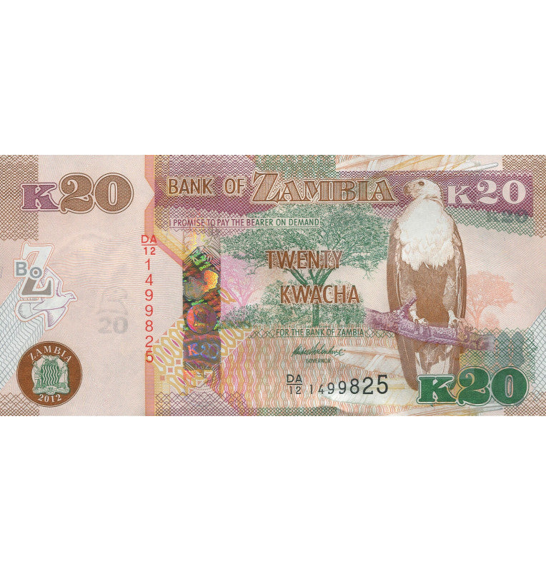 Zambia 20 Kwacha 2012 Pick 52a