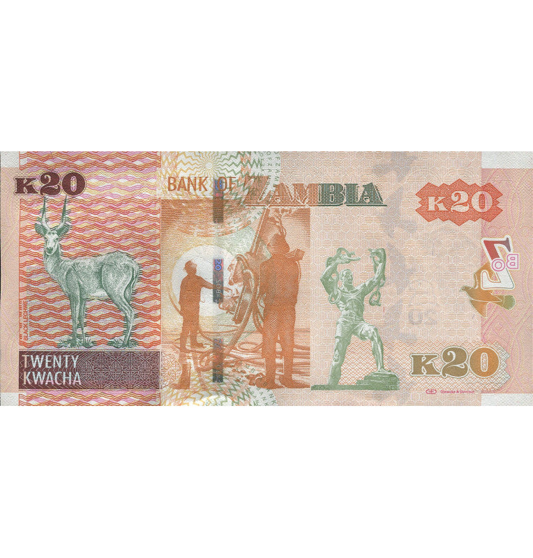 Zambia 20 Kwacha 2012 Pick 52a