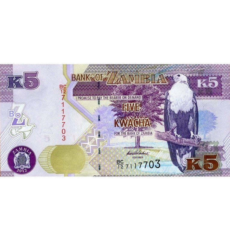 Zambia 5 Kwacha 2012 Pick 50a