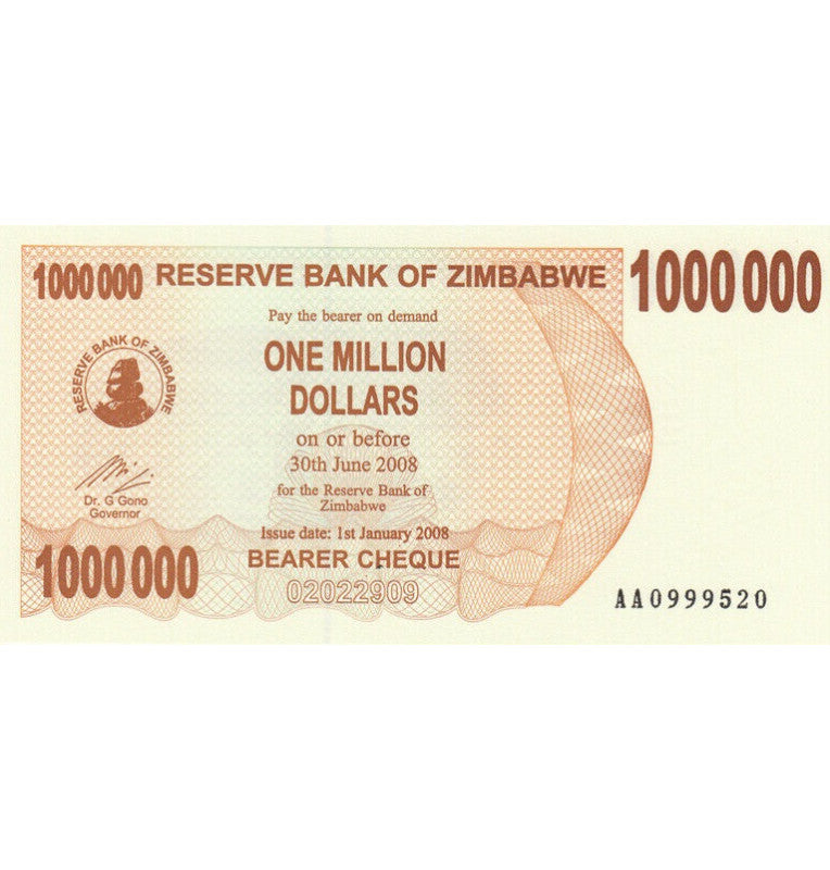 Zimbabue 1.000.000 Dólares 2008 Pick 53