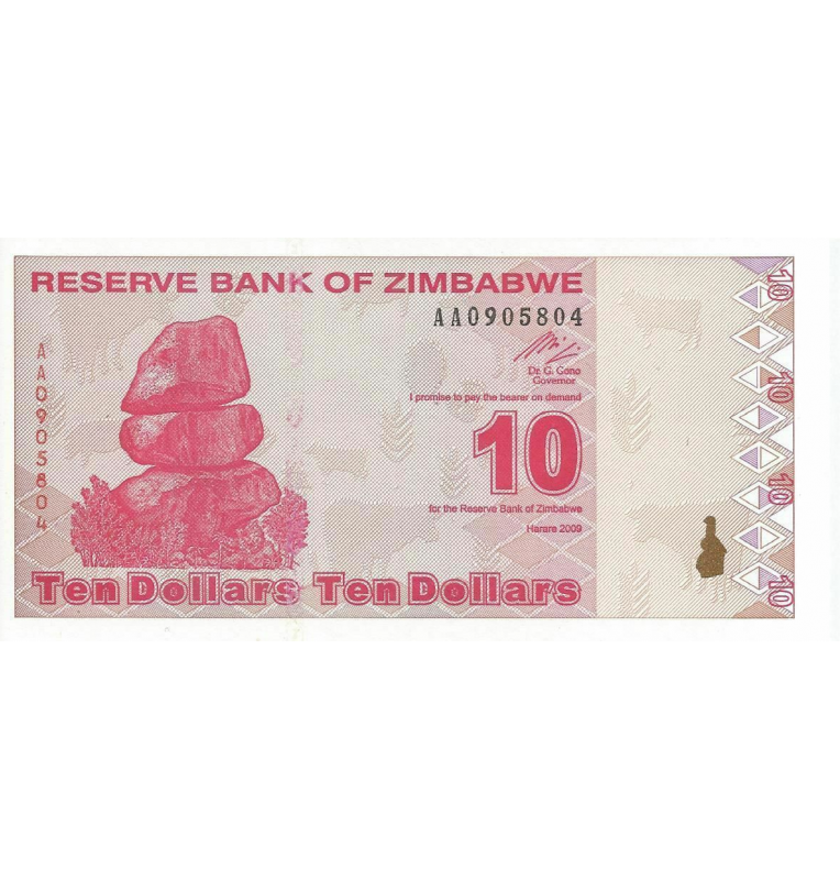 Zimbabwe 10 Dollars 2009 Pick 94