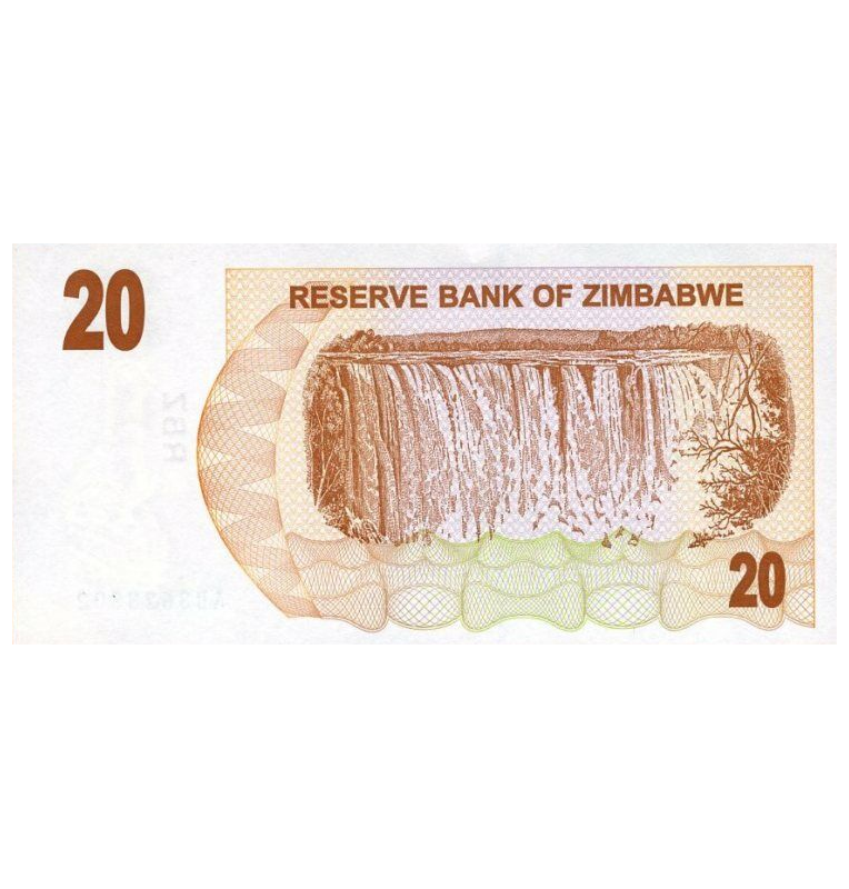 Zimbabwe 20 Dollars 2006 Pick 40 NO UNC