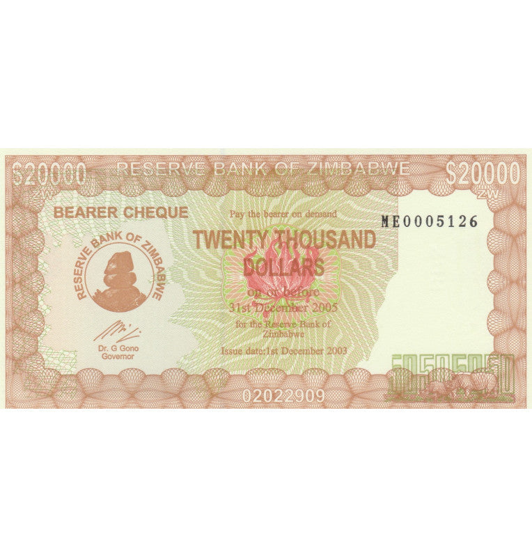 Zimbabue 20.000 Dólares 2003 Pick 23f