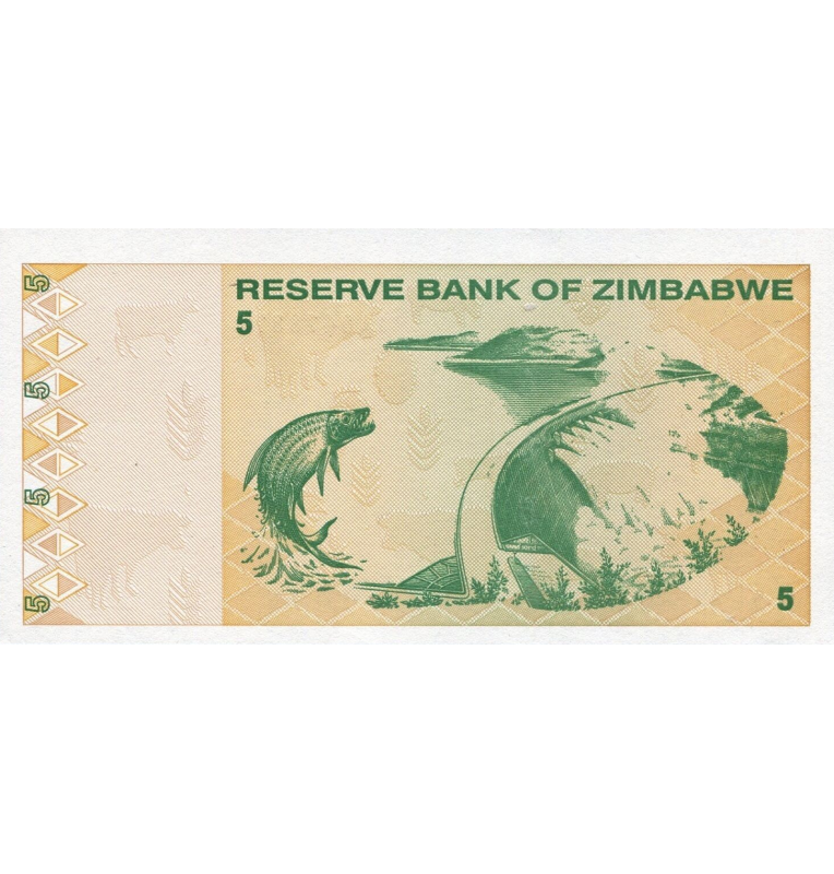 Zimbabue 5 Dólares 2009 Pick 93
