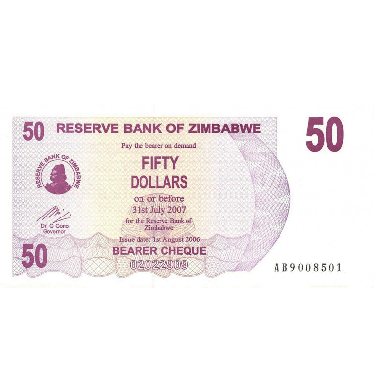 Zimbabue 50 Dólares 2006 Pick 41