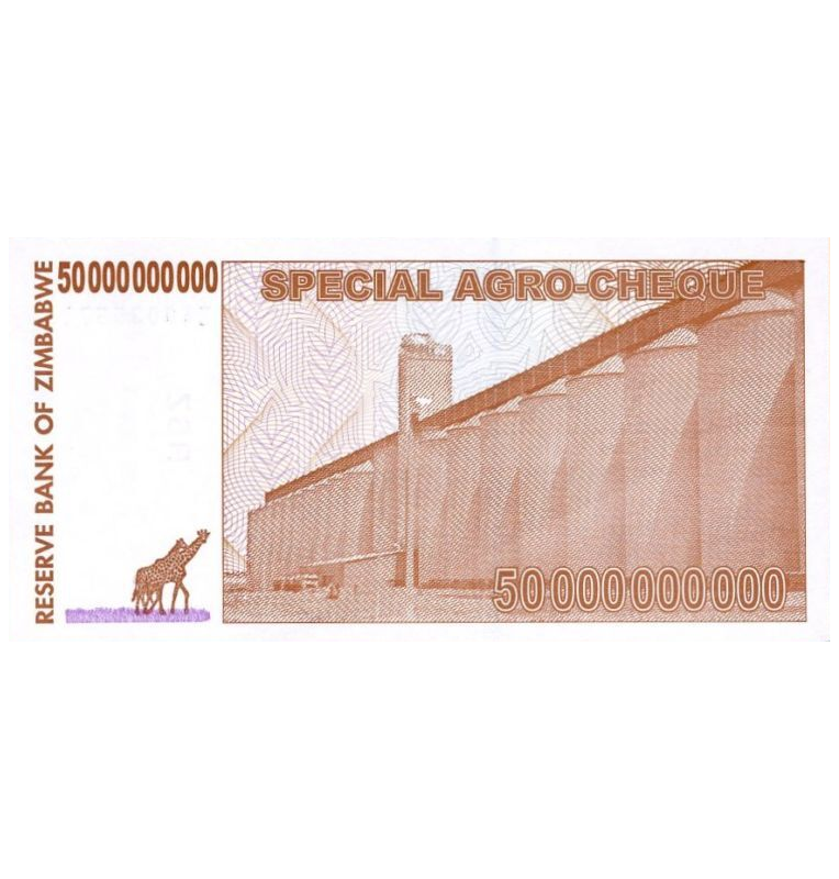 Zimbabue 50  Mil Millones 2008 Pick 63